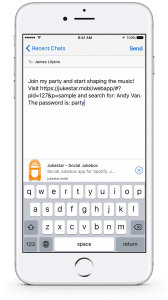 You can share your party via many other platforms, like Whatsapp.