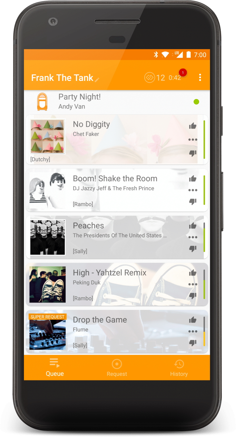 Android Spotify party DJ app Create party music playlists Jukestar